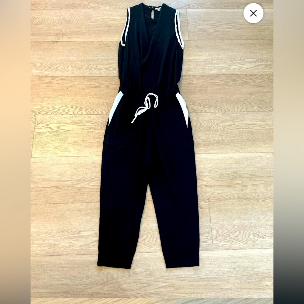 Helmut Lang Black and White Sleeveless Jumpsuit